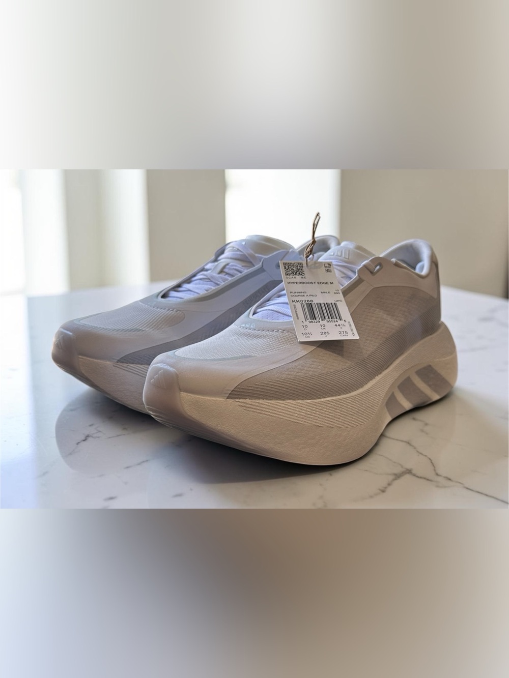 Adidas Hyperboost Edge Shoes New In Box US
Men's Size 10.5 White Grey Silver
